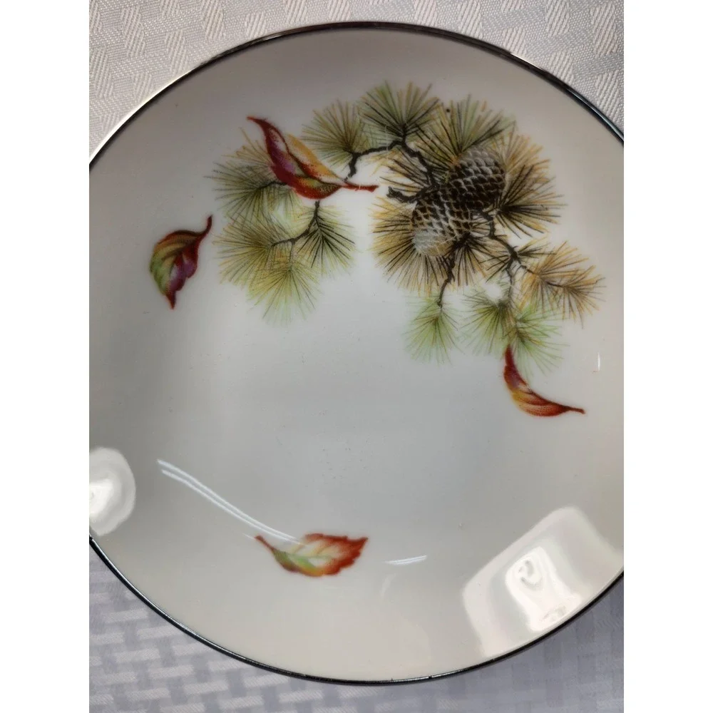 6 Seiko Fruit Bowls Pinecones Pine Needles Pattern SEK2 Occupied Japan Vintage